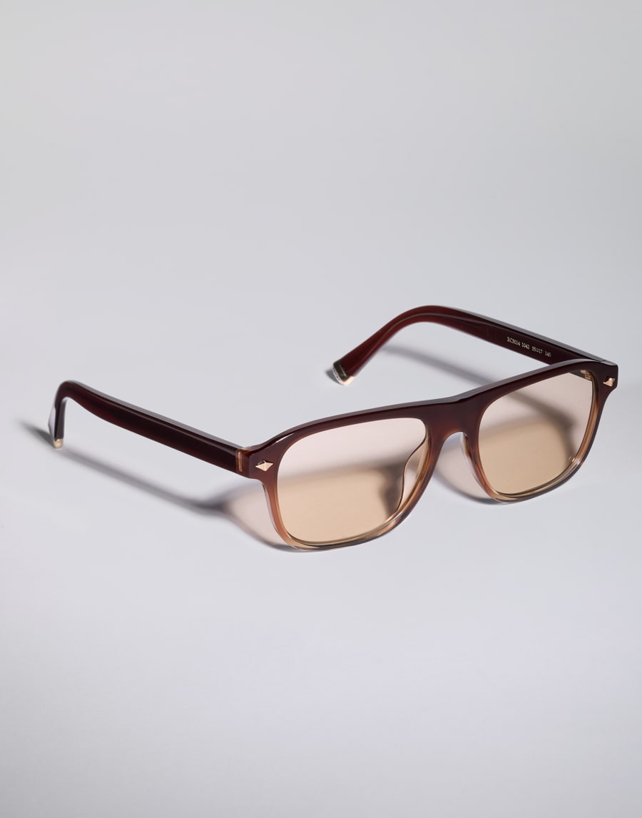 Rectangular acetate frame Brown Fade Eyewear - Brunello Cucinelli