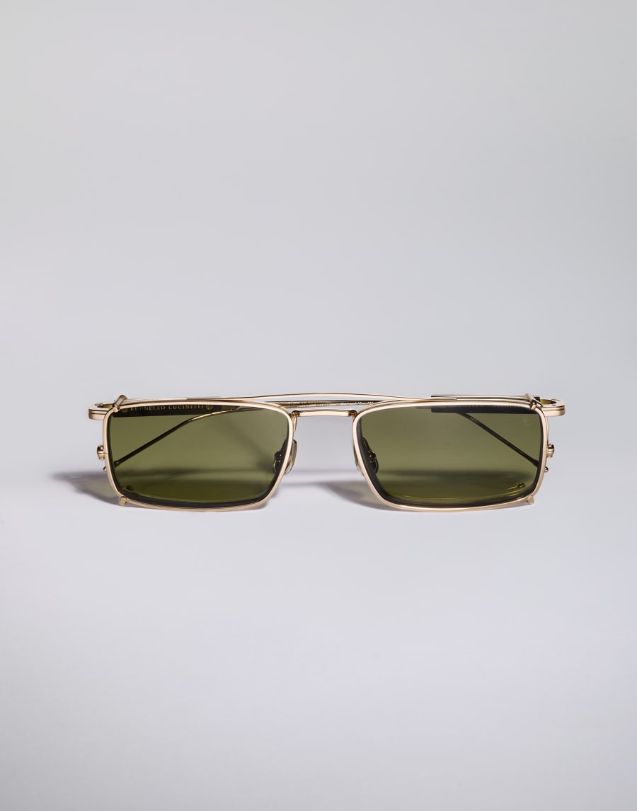 Occhiale placcato oro 18k con clip-on Oro Occhiali - Brunello Cucinelli