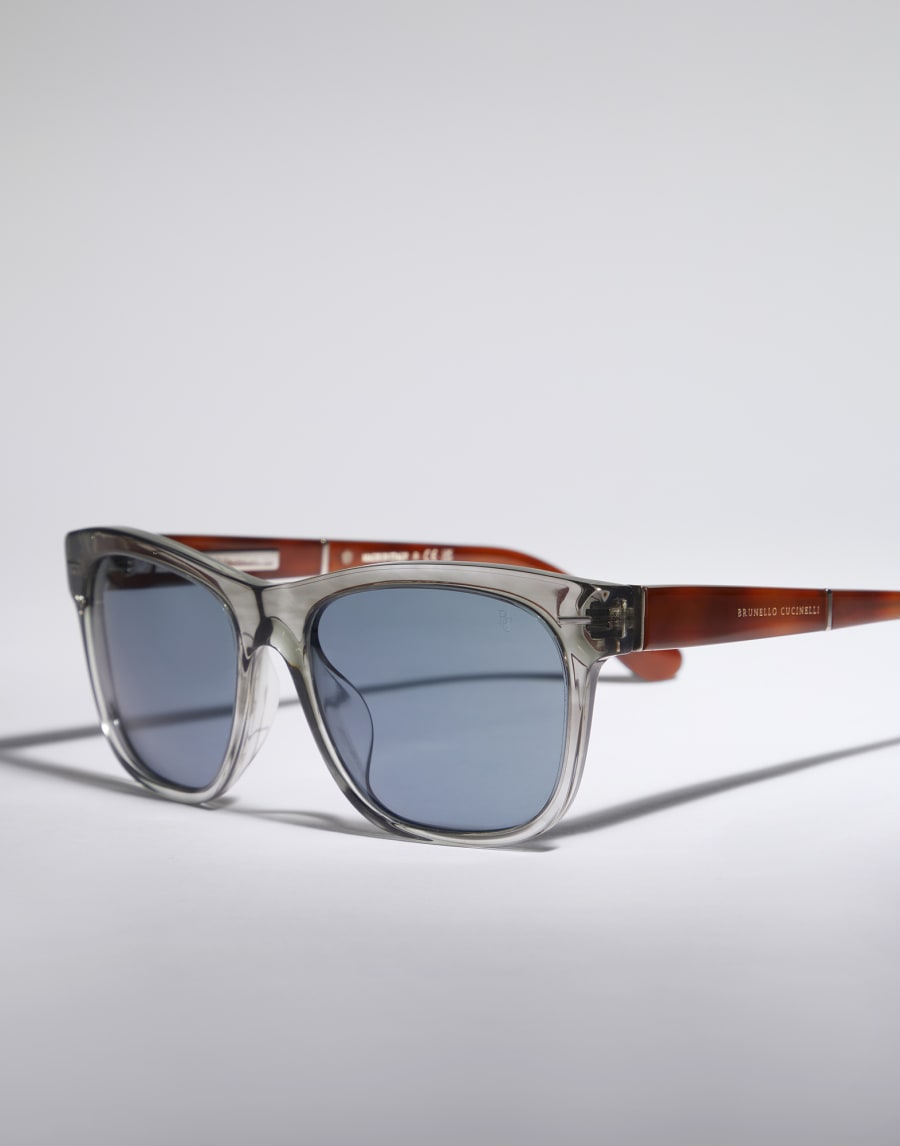 Rectangular acetate sunglasses Marble Grey Eyewear - Brunello Cucinelli