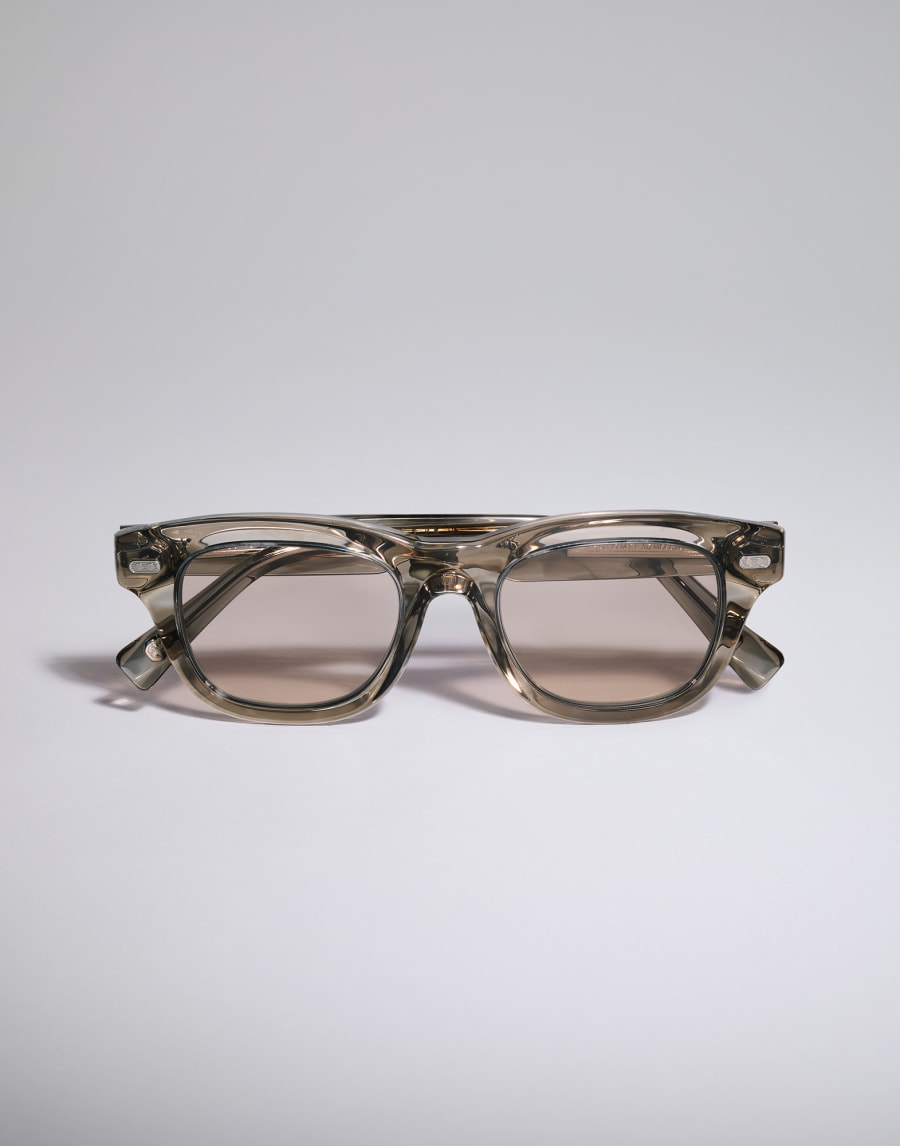 Squared acetate frame Taupe Smoke Eyewear - Brunello Cucinelli