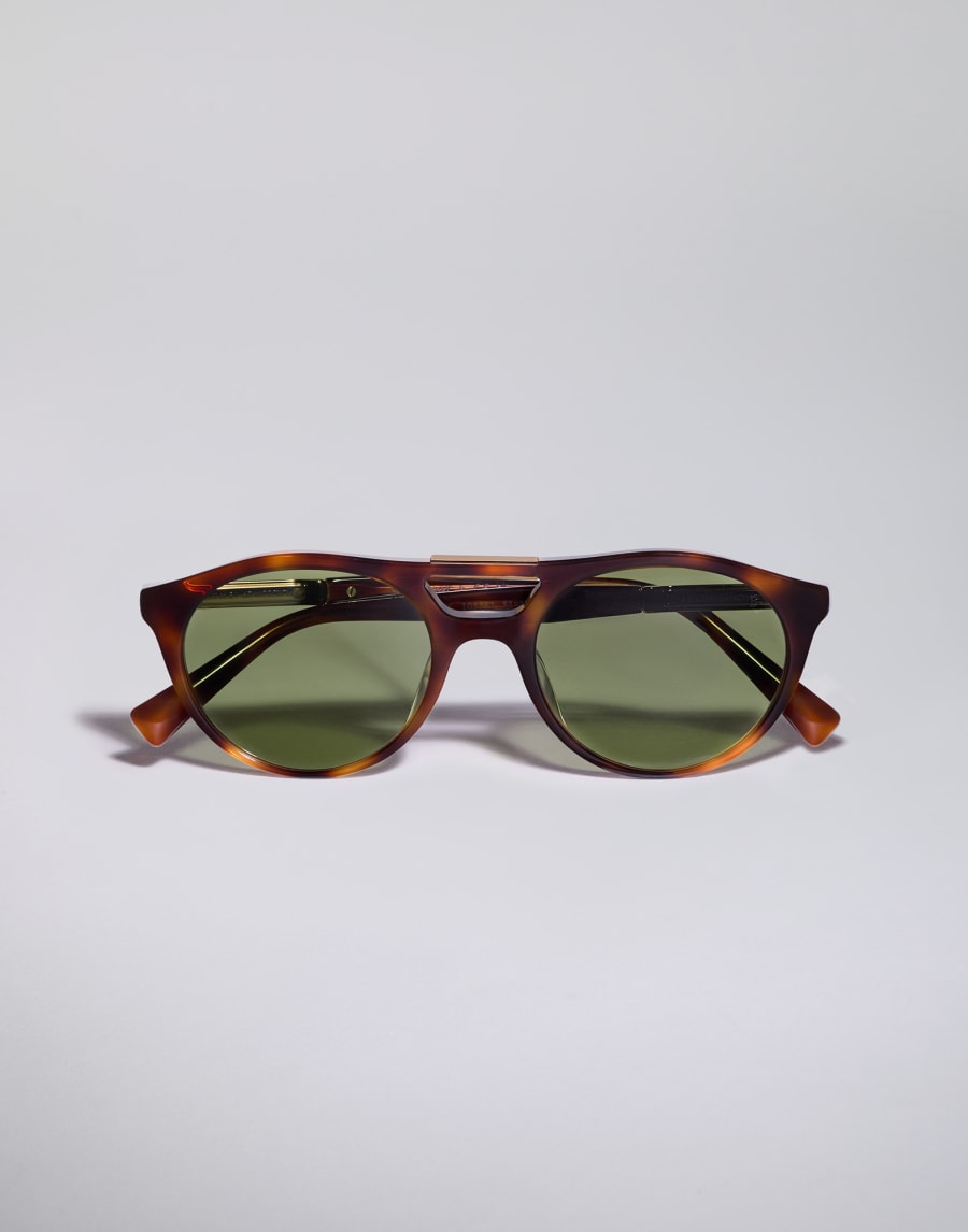 Lunettes de soleil en acétate Havane Lunettes - Brunello Cucinelli
