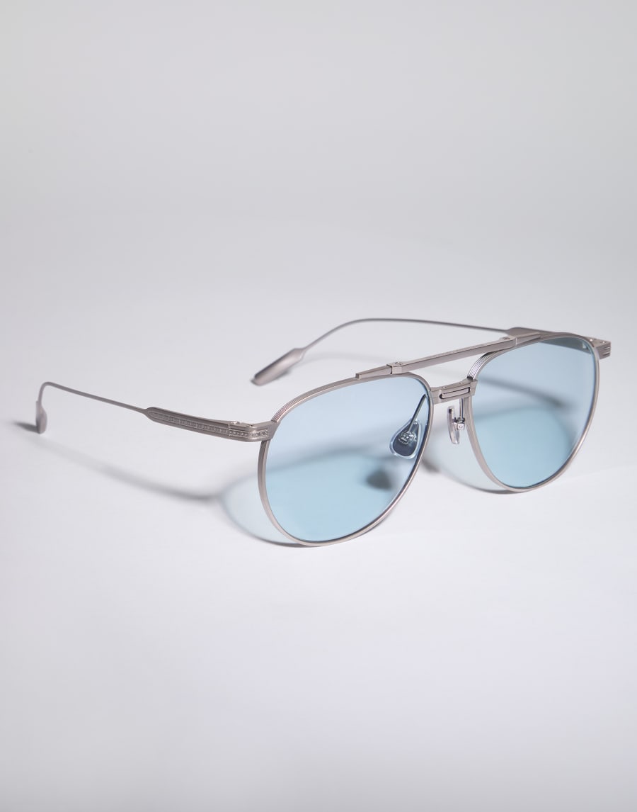 Gafas de sol con lentes fotocromáticas Plata Satinada Gafas - Brunello Cucinelli