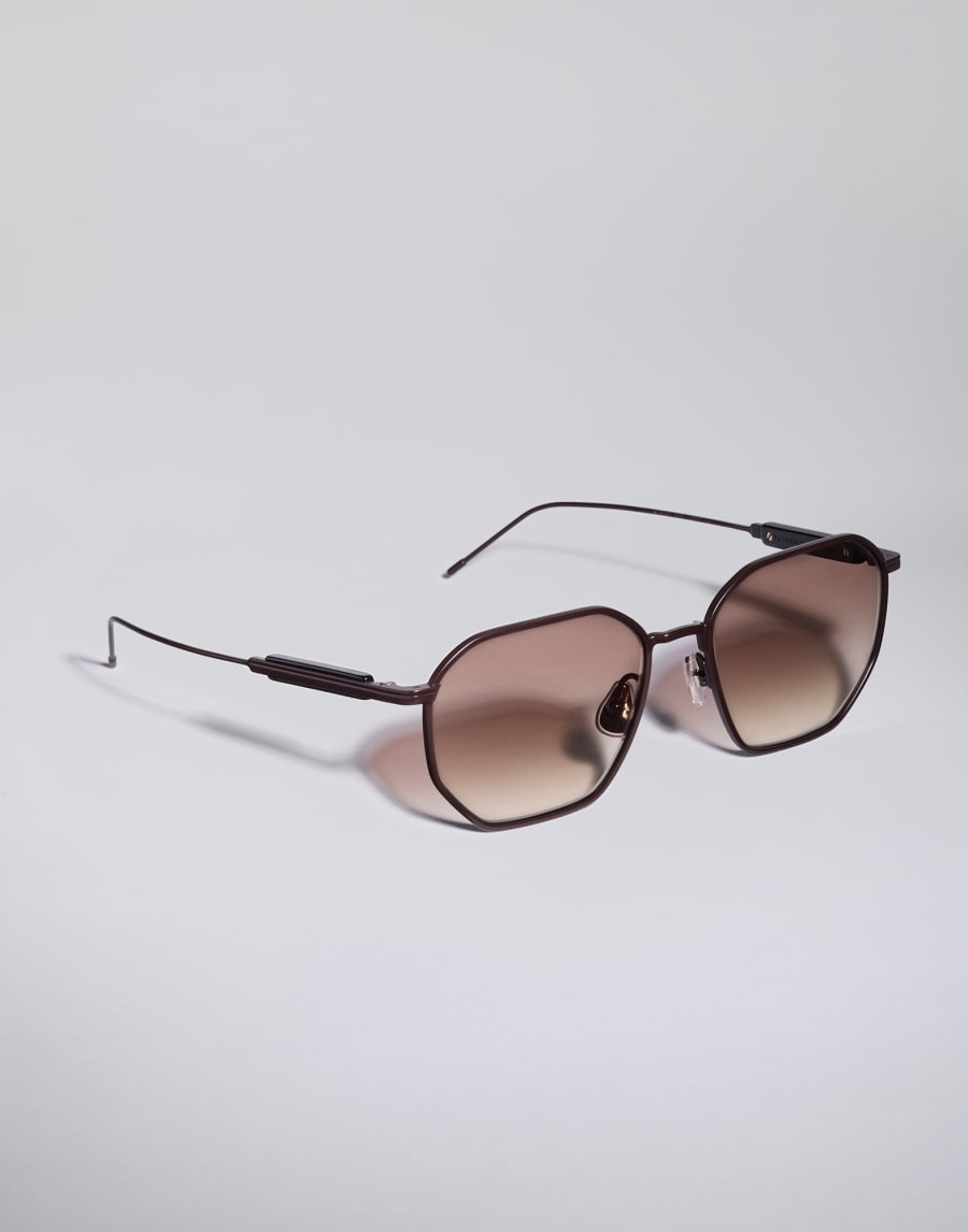 Geometric titanium frame Chocolate Eyewear - Brunello Cucinelli