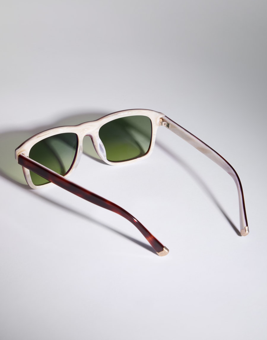 Gafas de sol rectangulares de acetato Habana / Panamá Gafas - Brunello Cucinelli