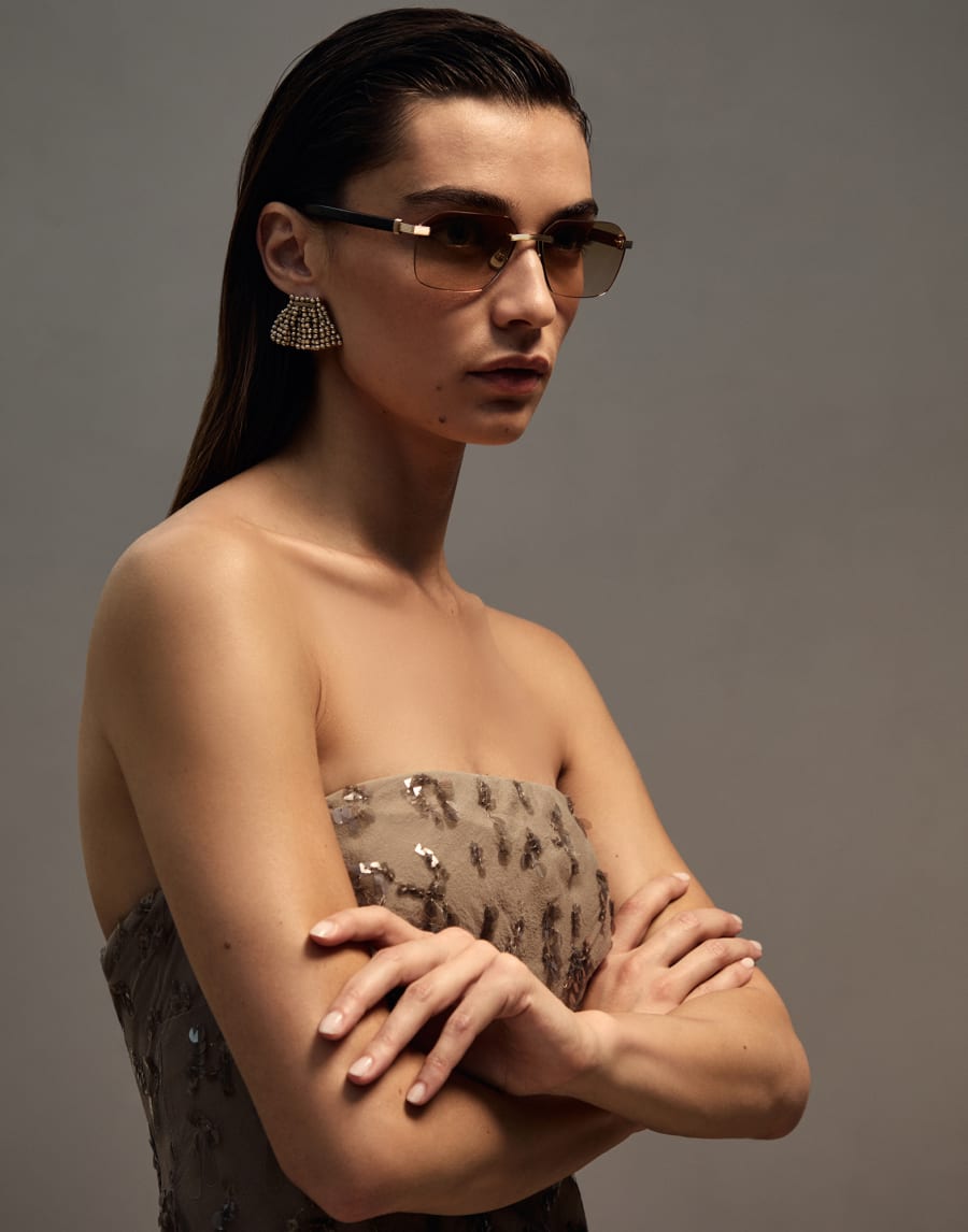 Tyler 18k gold-plated titanium frame Gold Eyewear - Brunello Cucinelli