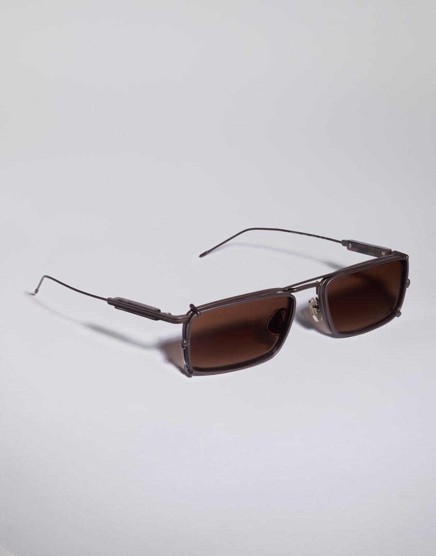 Titanium frame with clip-on Chocolate Eyewear - Brunello Cucinelli