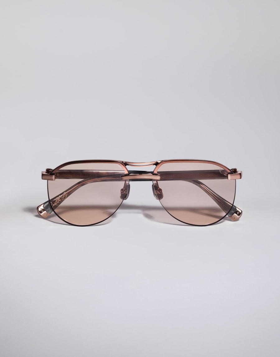 Carlito B. rose gold-plated frame Anthracite Eyewear - Brunello Cucinelli