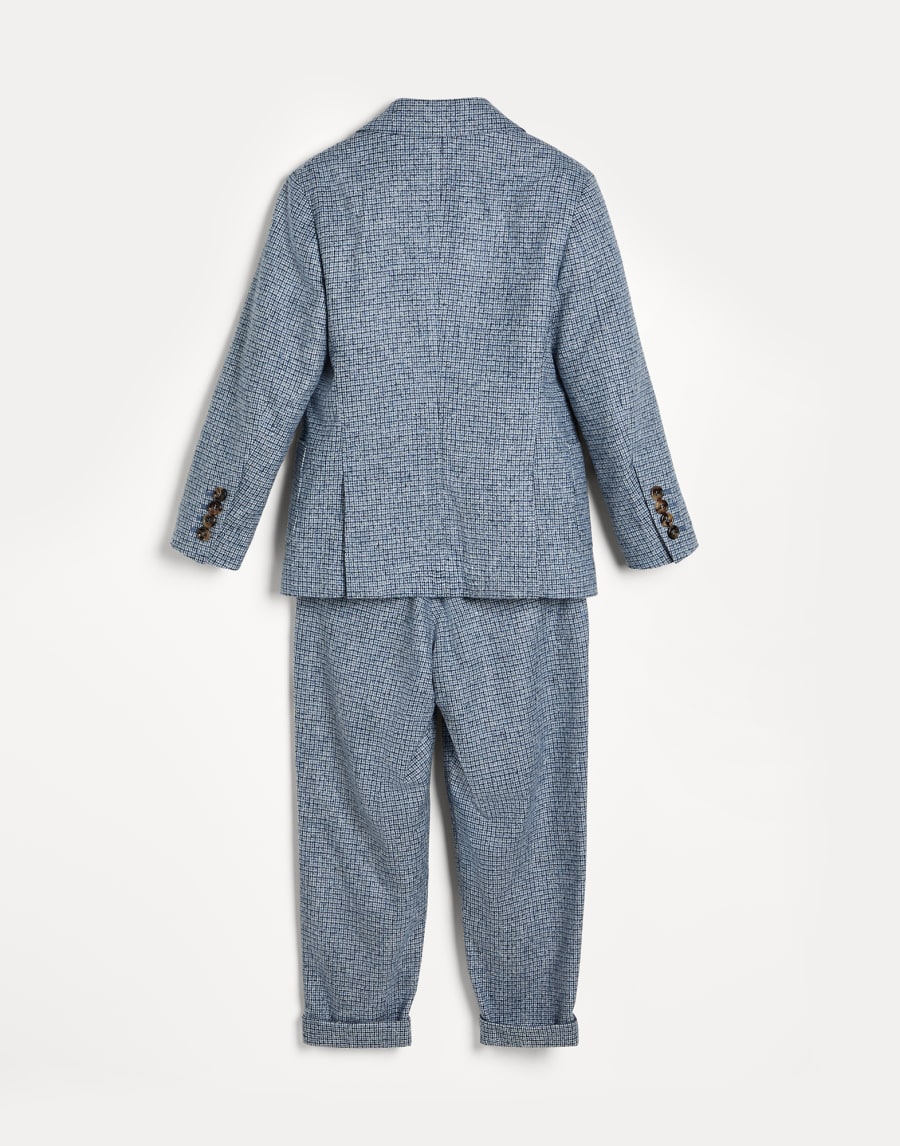 Checked flannel suit Light Grey Boys - Brunello Cucinelli
