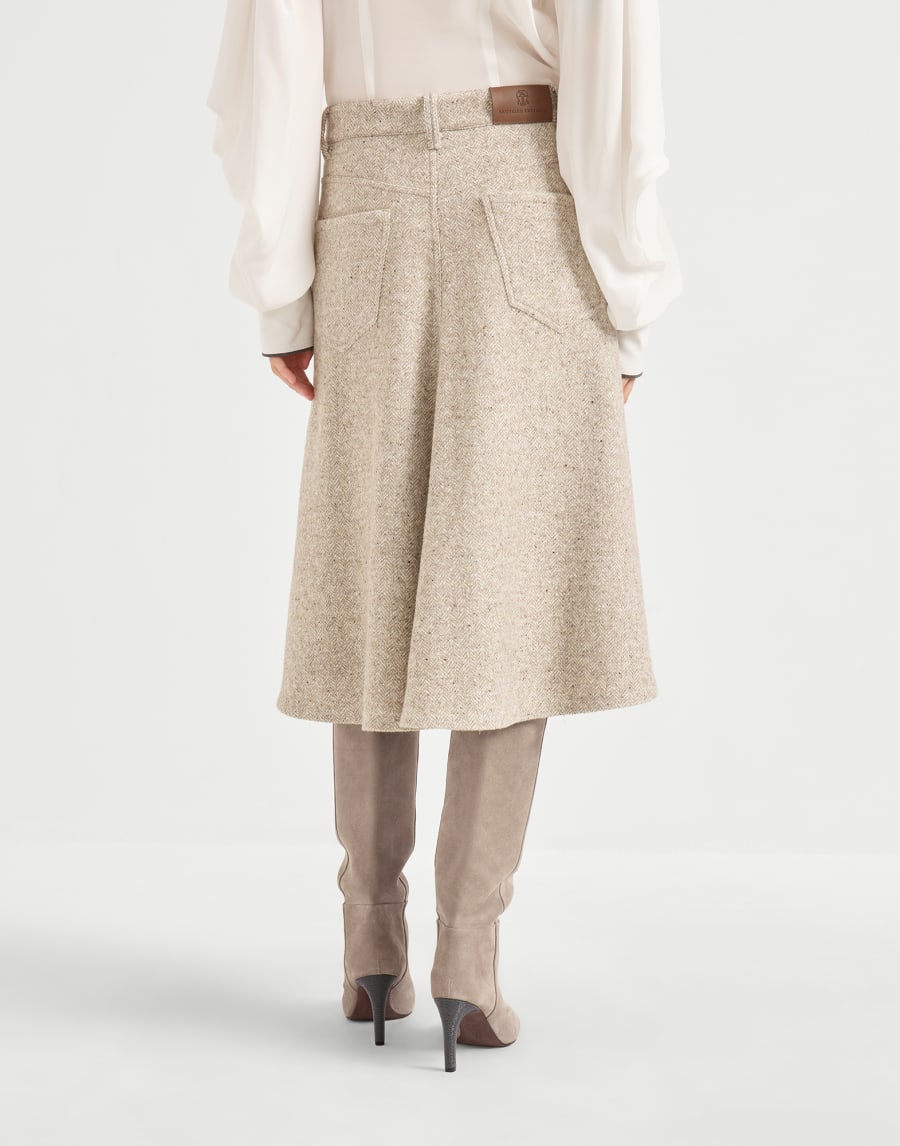 Five-pocket flute skirt Cool Beige Woman - Brunello Cucinelli