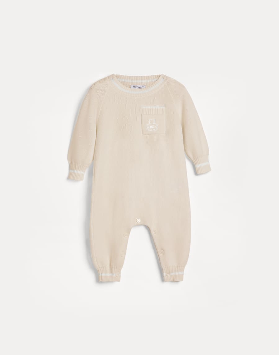 Комбинезон Baby Bernie из трикотажа Песочный Малыши - Brunello Cucinelli