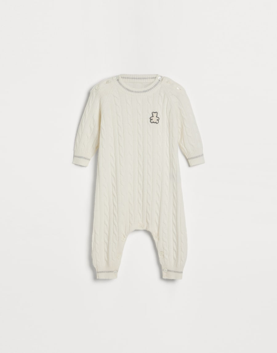 Grenouillère Bébé Bernie à torsades Blanc Bébé - Brunello Cucinelli