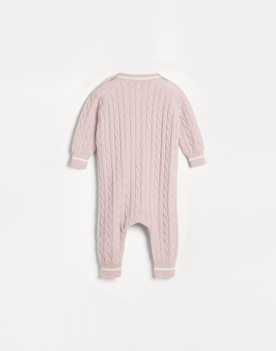 Grenouillère Bébé Bernie à torsades Rose Bébé - Brunello Cucinelli