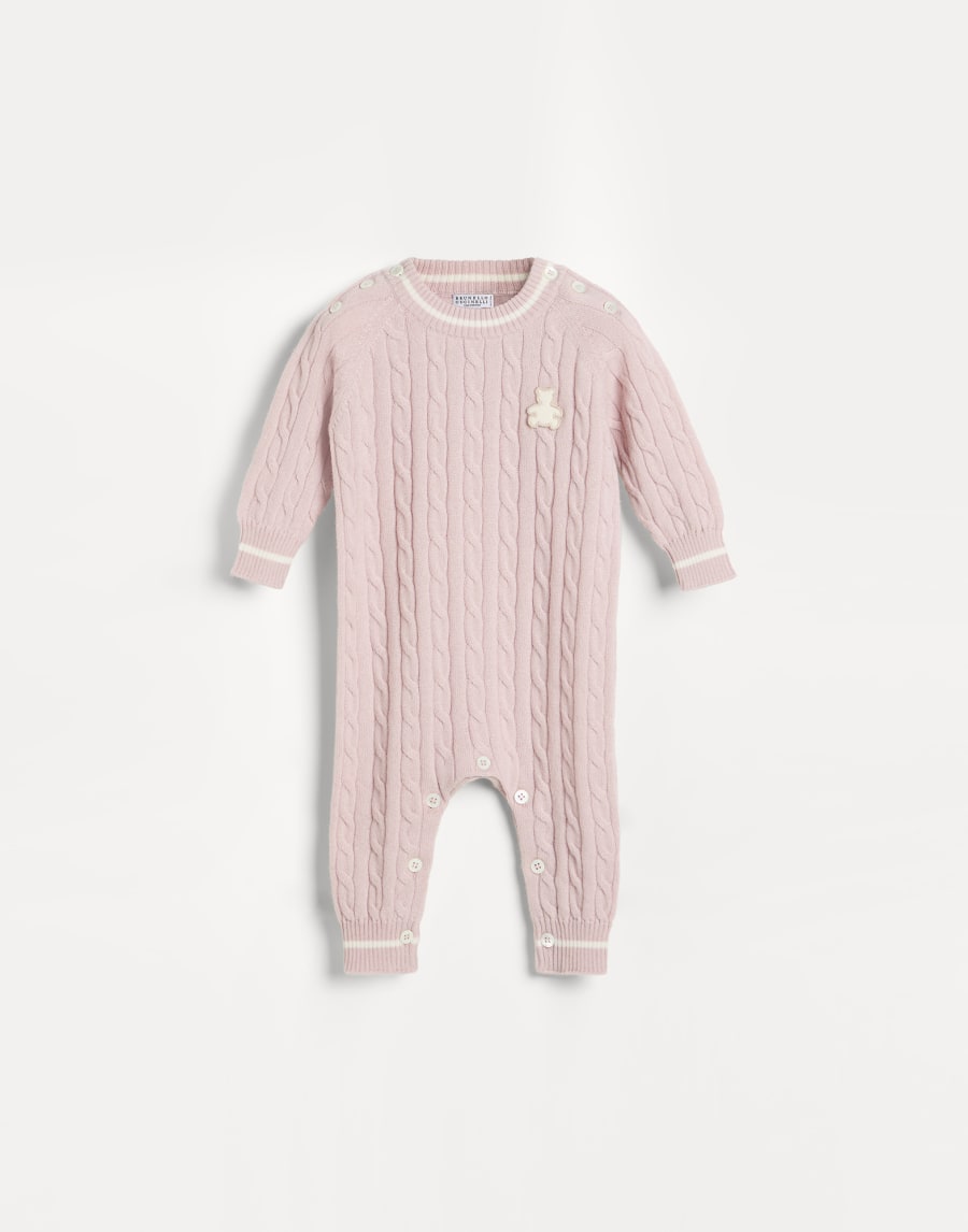 Grenouillère Bébé Bernie à torsades Rose Bébé - Brunello Cucinelli