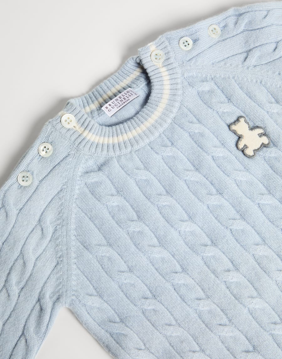 ベビーバーニー ケーブル入り カバーオール スカイブルー ベビー - Brunello Cucinelli