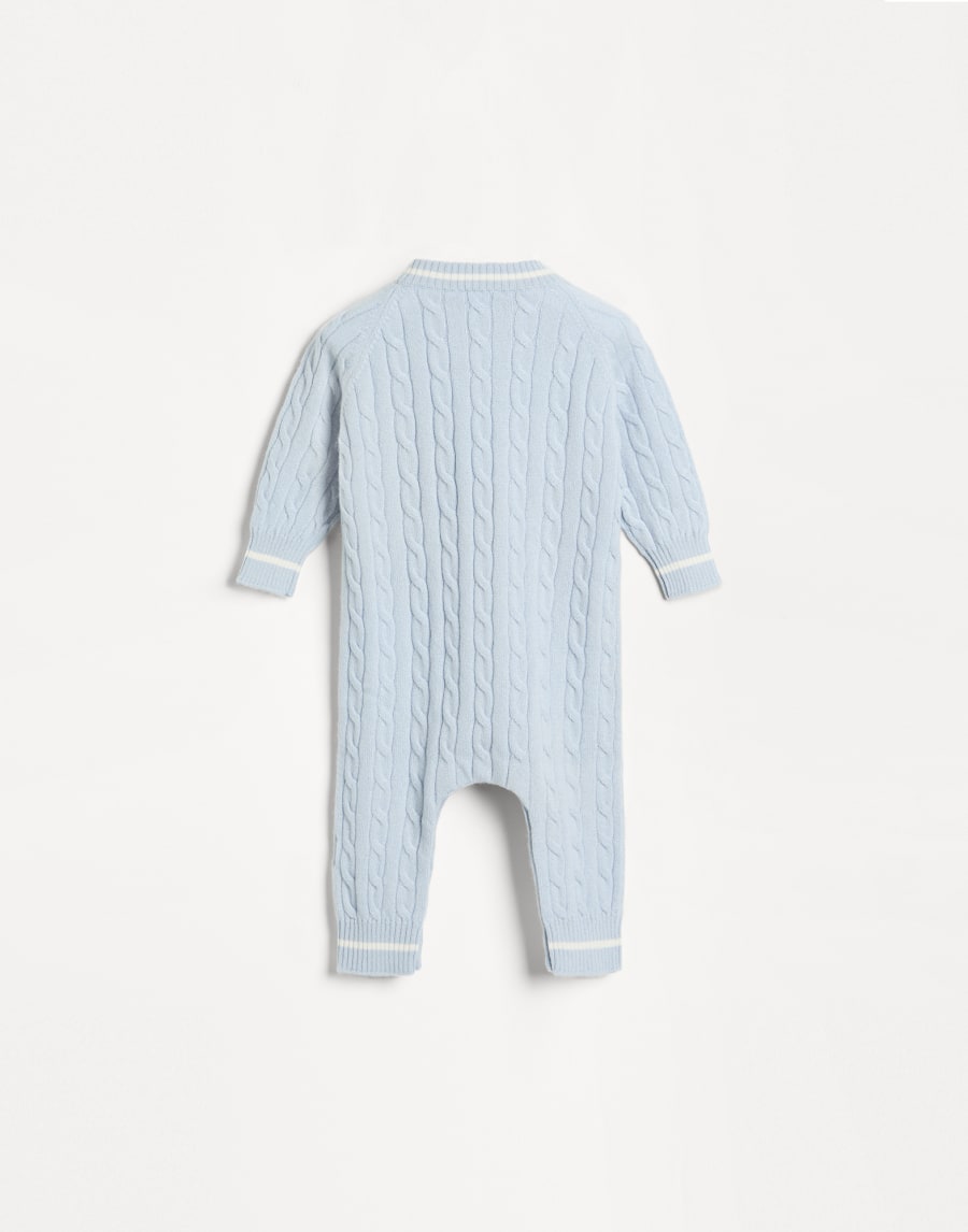 Grenouillère Bébé Bernie à torsades Bleu Ciel Bébé - Brunello Cucinelli