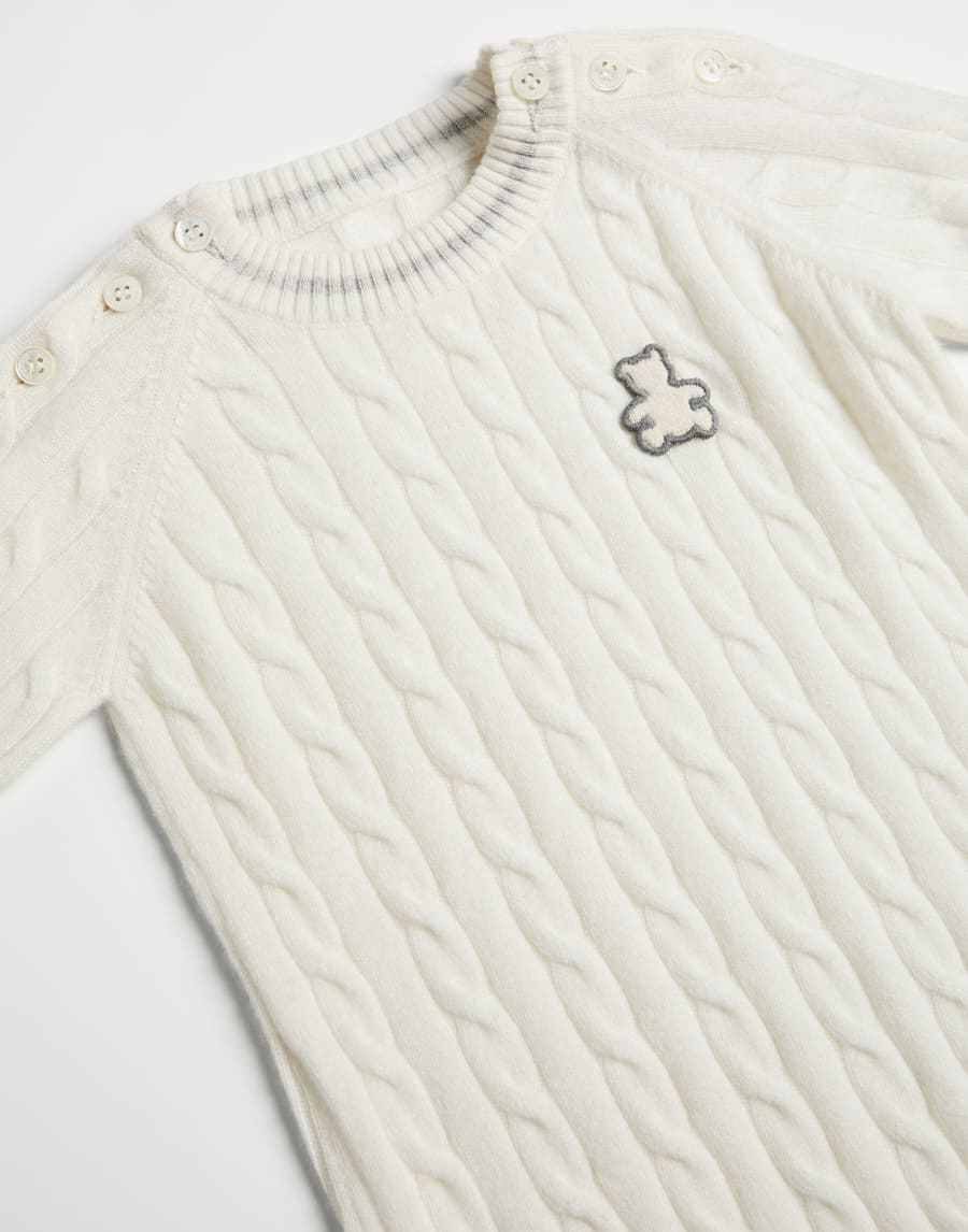 Baby Bernie cable knit coverall White Baby - Brunello Cucinelli