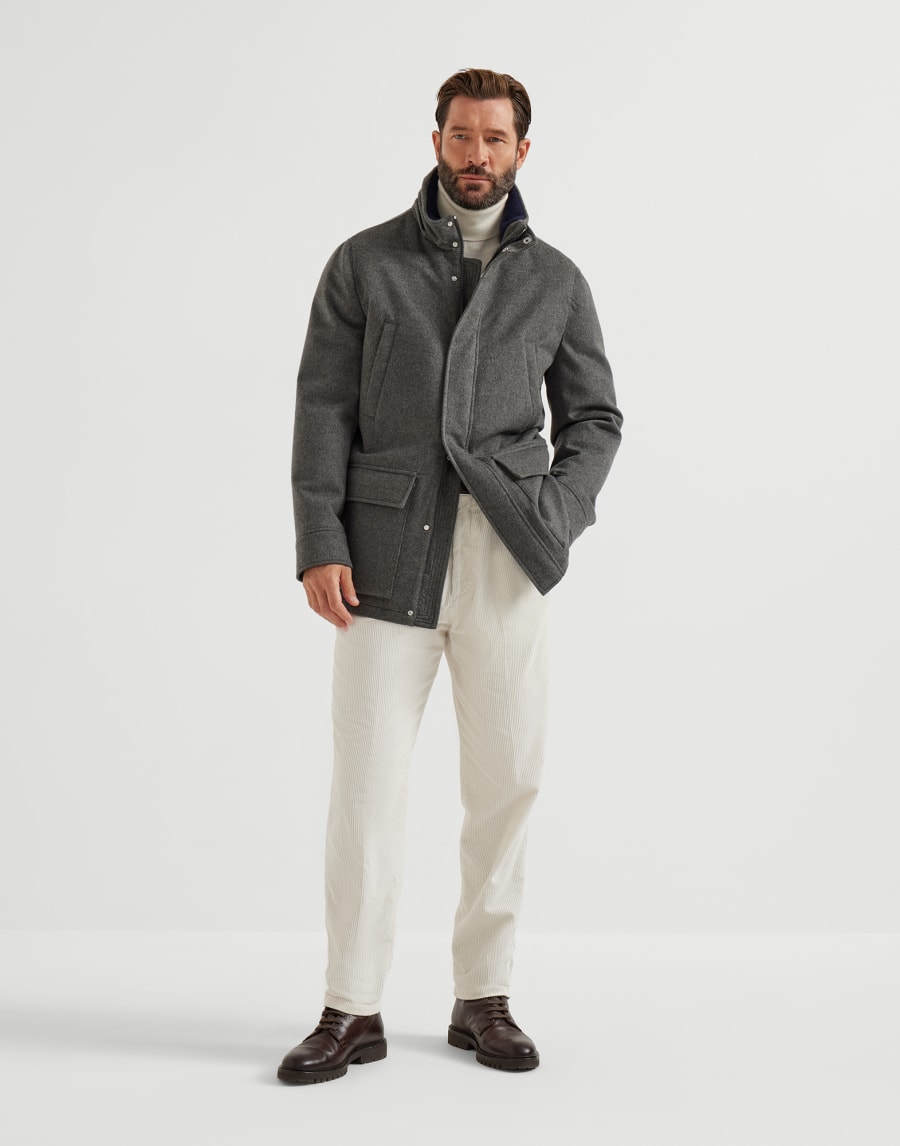 Parka with detachable hood Medium Grey Man - Brunello Cucinelli