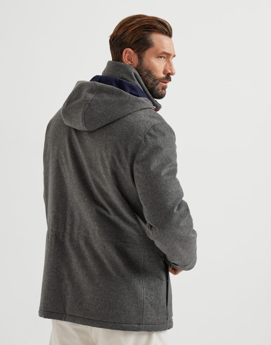 Parka with detachable hood Medium Grey Man - Brunello Cucinelli