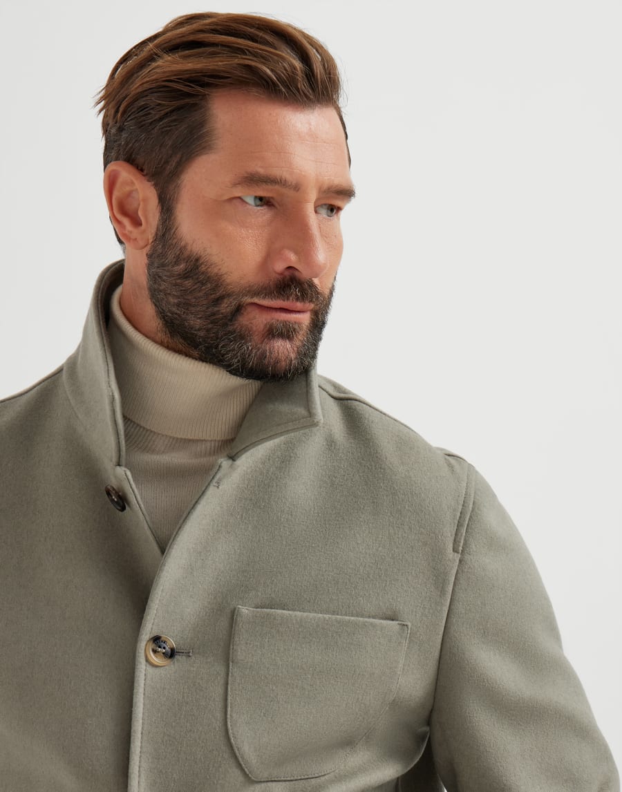 Shirt-style bomber jacket Khaki Man - Brunello Cucinelli