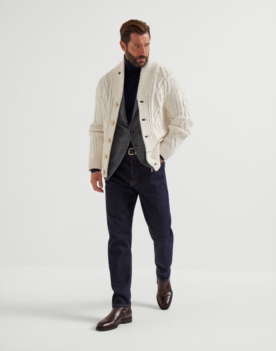 Maglia collo alto in cashmere e vicuña Notte Uomo - Brunello Cucinelli