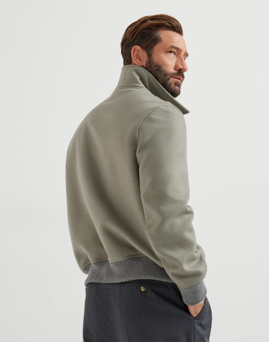 Shirt-style bomber jacket Khaki Man - Brunello Cucinelli