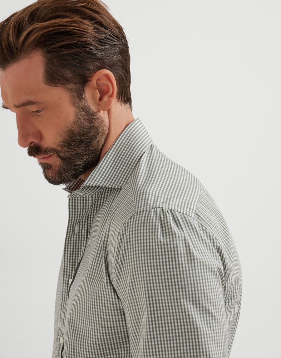 Check shirt Khaki Man - Brunello Cucinelli