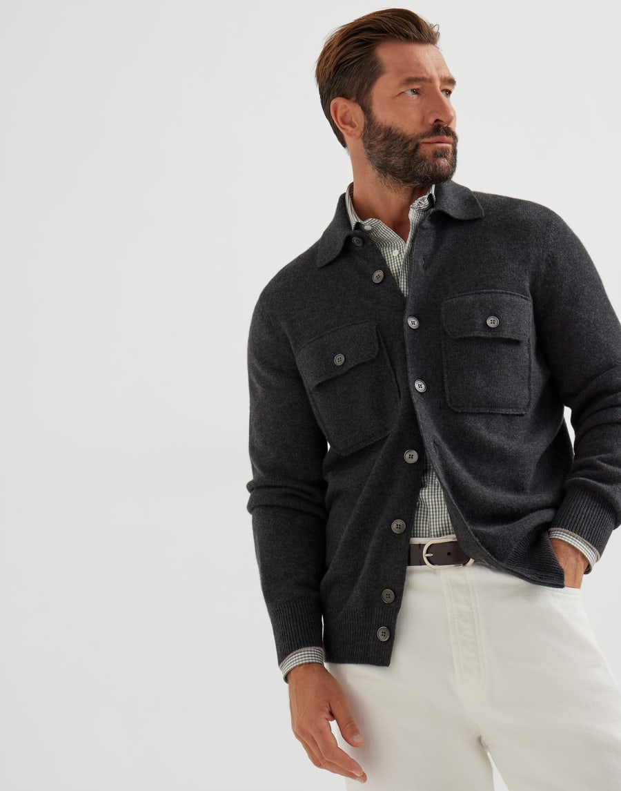 Check shirt Khaki Man - Brunello Cucinelli