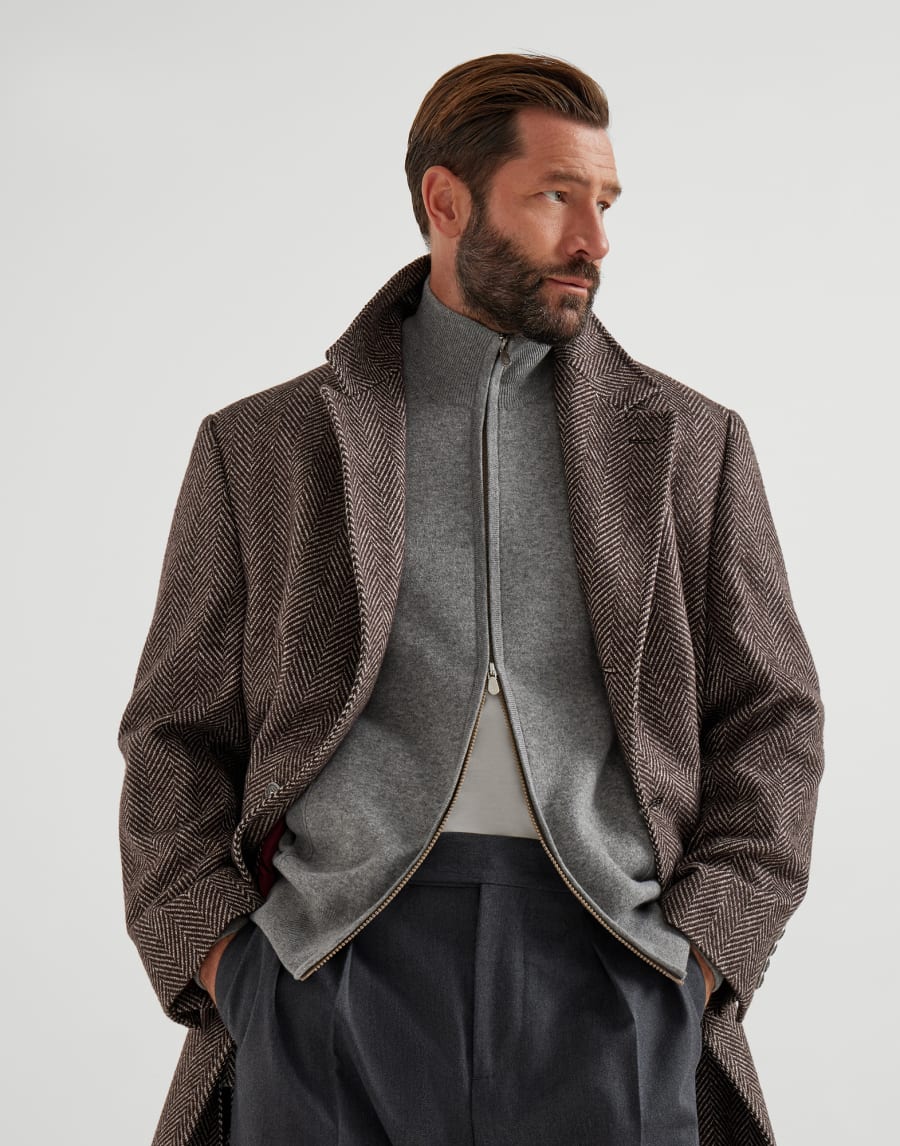 Cashmere and vicuña cardigan Grey Man - Brunello Cucinelli