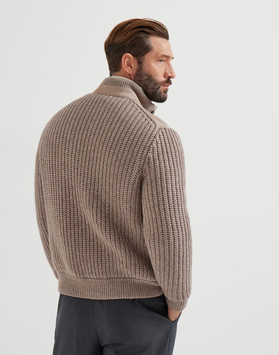 Shearling bomber jacket Hazelnut Man - Brunello Cucinelli