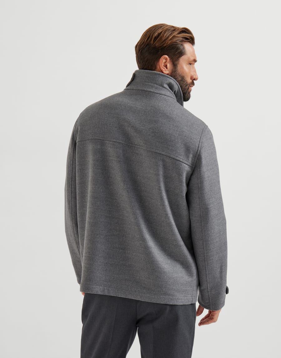 Flannel field jacket Medium Grey Man - Brunello Cucinelli