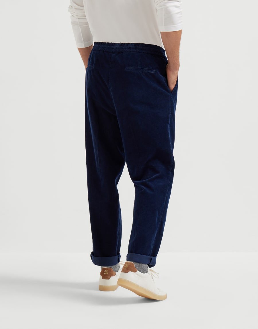 Corduroy trousers Navy Blue Man - Brunello Cucinelli
