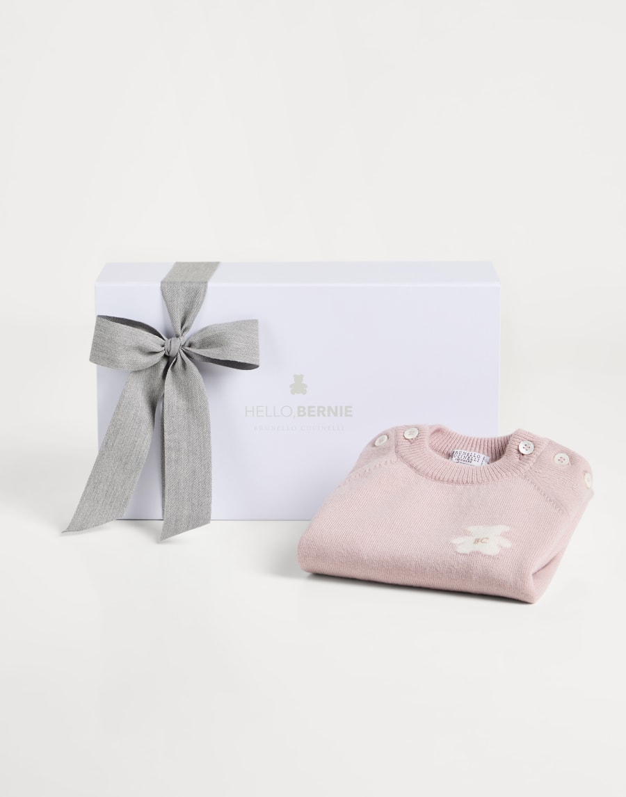 Baby Bernie knit coverall Pink Baby - Brunello Cucinelli