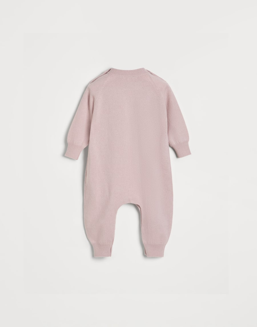 Grenouillère Baby Bernie en maille Rose Bébé - Brunello Cucinelli