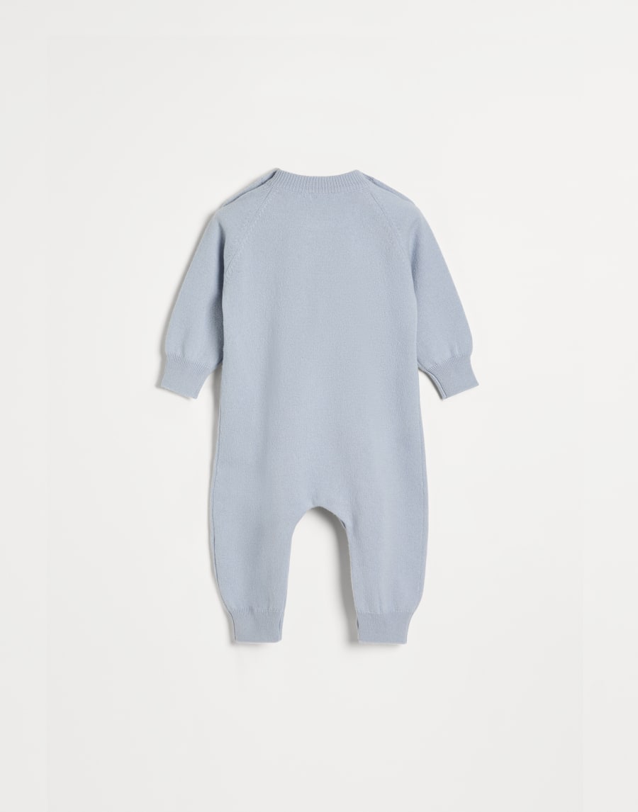 Grenouillère Baby Bernie en maille Bleu Ciel Bébé - Brunello Cucinelli