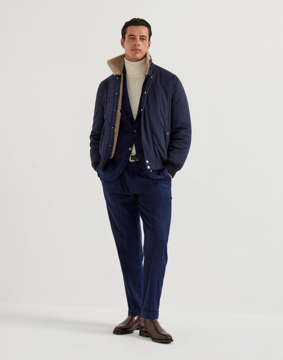 Jacke aus Kaschmir und Vikunja Blau Herren - Brunello Cucinelli