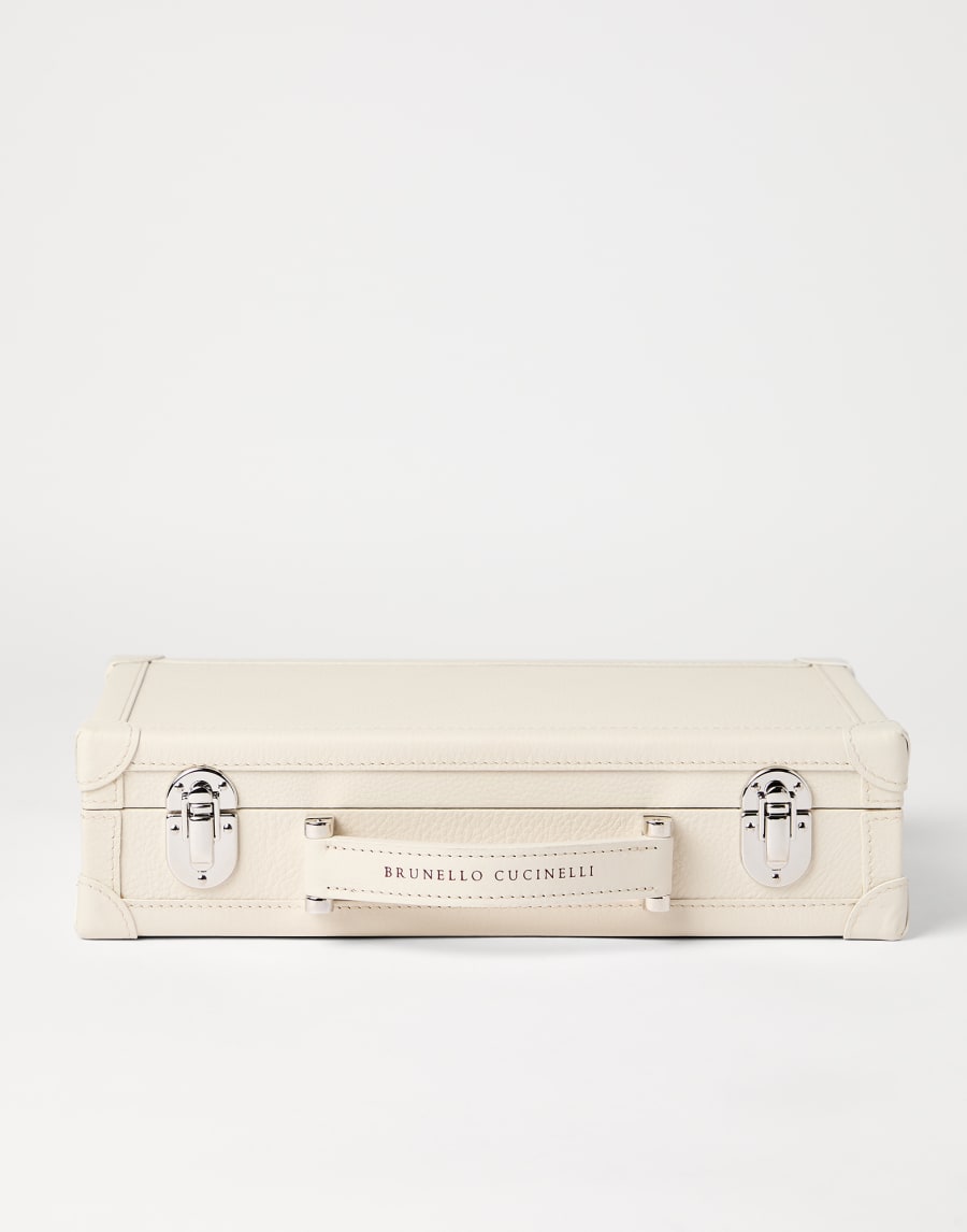 Calfskin glasses organizer Light Grey Man - Brunello Cucinelli