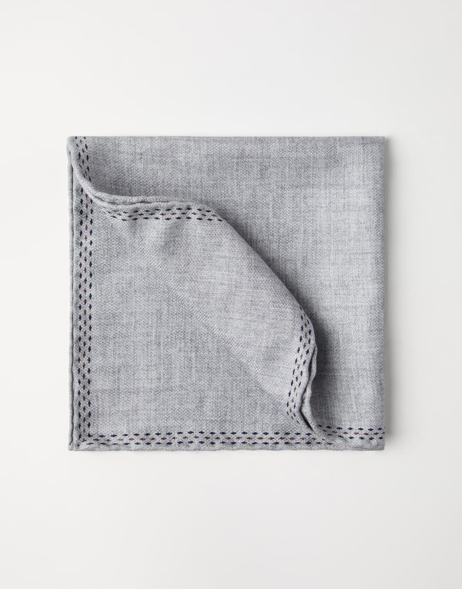 Pañuelo de bolsillo de seda Gris Claro Hombre - Brunello Cucinelli