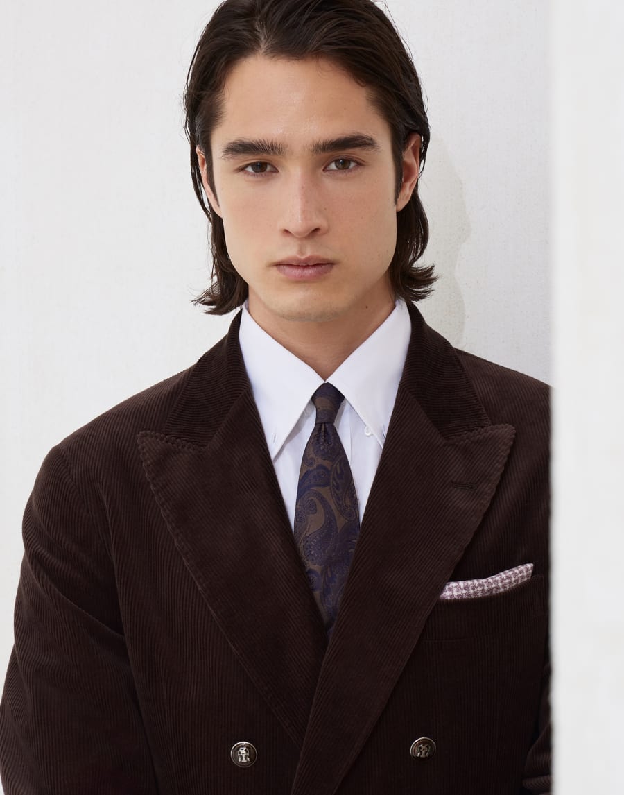 Paisley silk tie Pine Cone Brown Man - Brunello Cucinelli