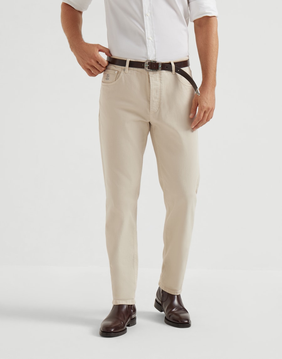 Pantalon en denim confort Beige Clair Homme - Brunello Cucinelli