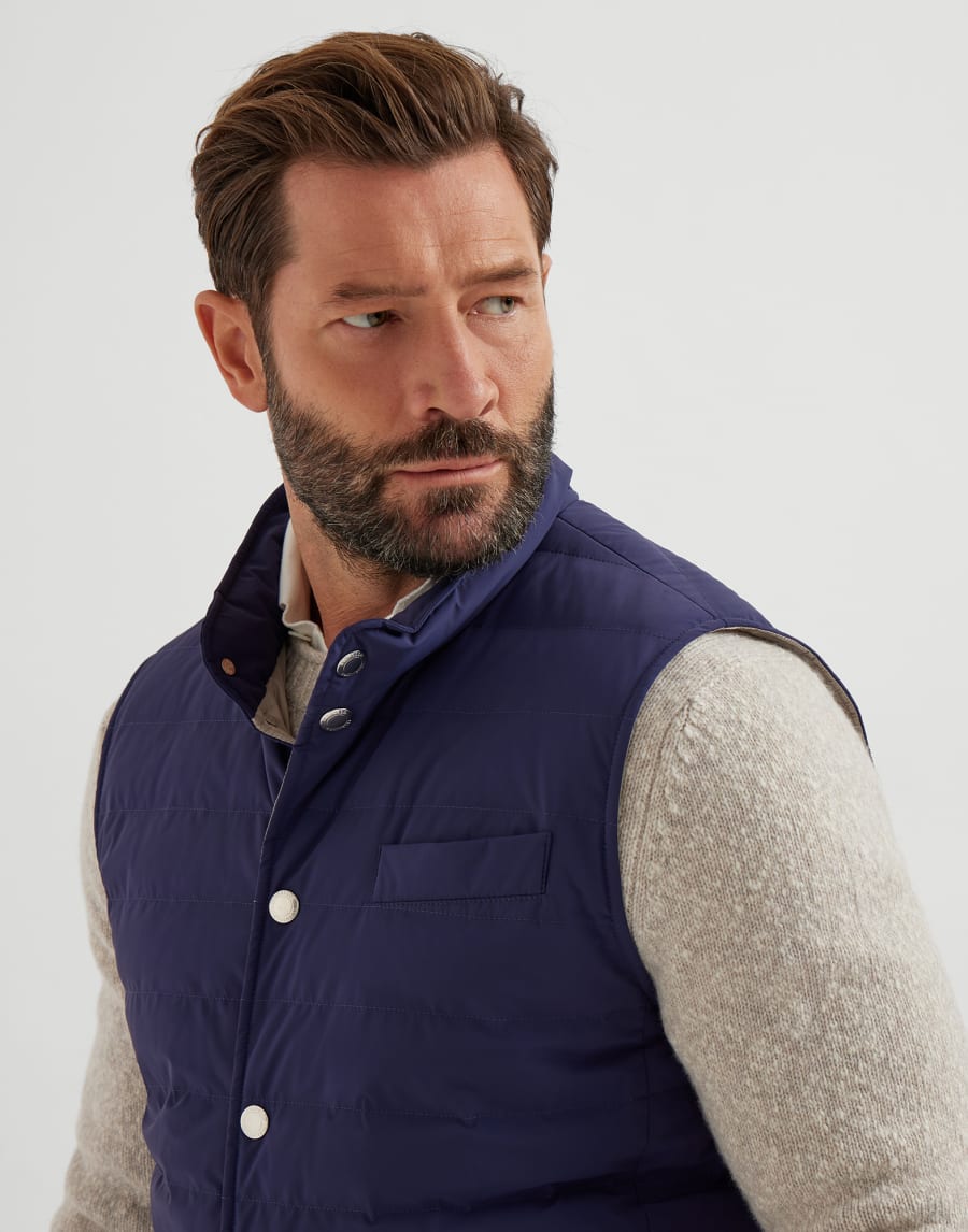 Lightweight down vest Blue Man - Brunello Cucinelli