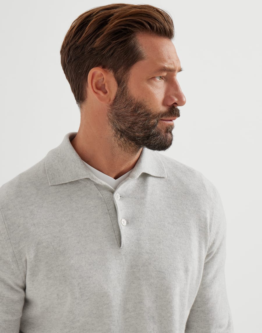 针织马球衫 雾白 男款 - Brunello Cucinelli