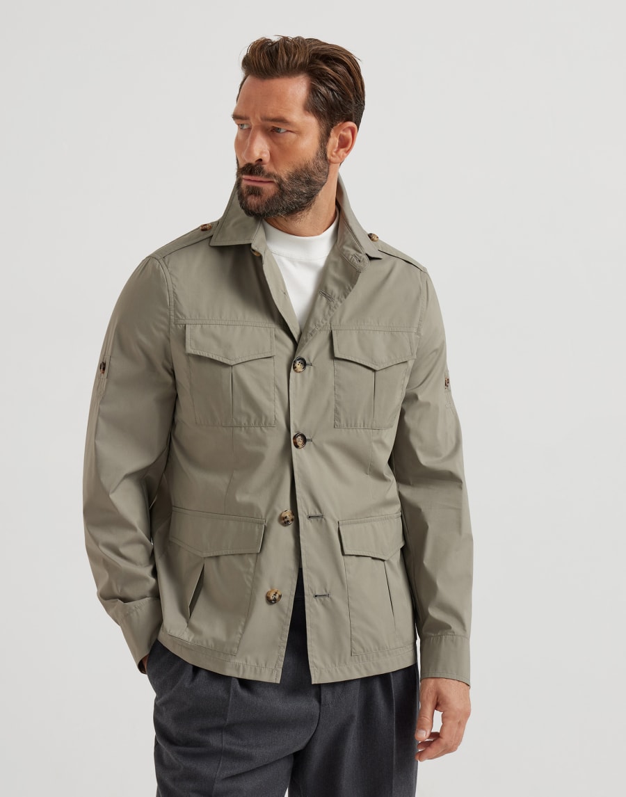 Ungefütterte Safarijacke Kaki Herren - Brunello Cucinelli