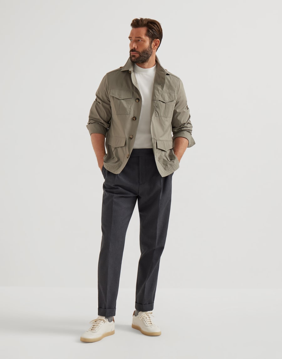 Sahariana sfoderata Khaki Uomo - Brunello Cucinelli