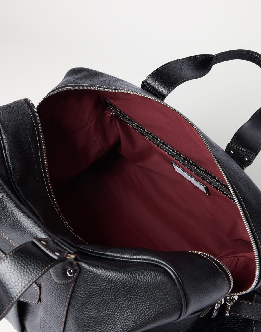 Grained calfskin street bag Black Man - Brunello Cucinelli