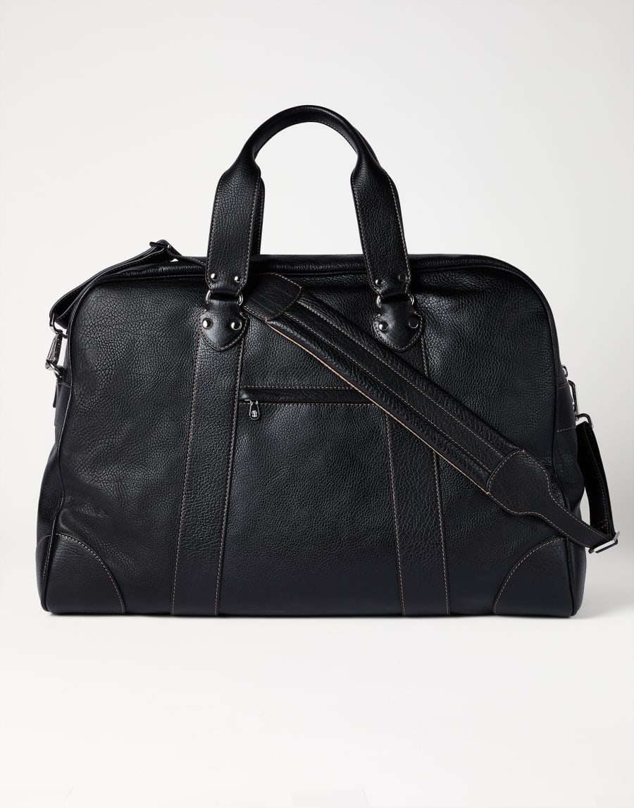 Grained calfskin street bag Black Man - Brunello Cucinelli