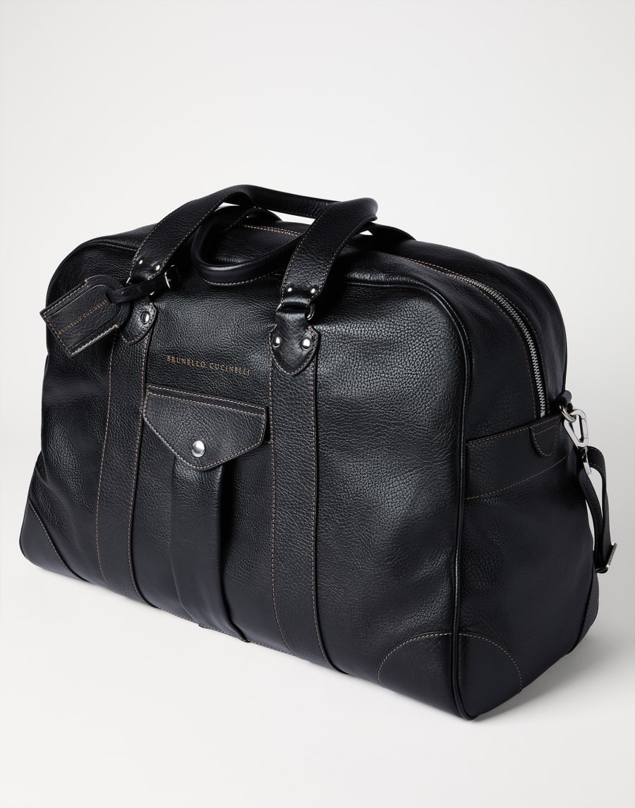 Grained calfskin street bag Black Man - Brunello Cucinelli