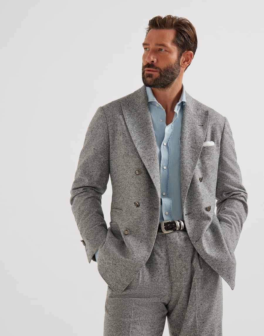 Lightweight denim shirt Light Blue Denim Man - Brunello Cucinelli