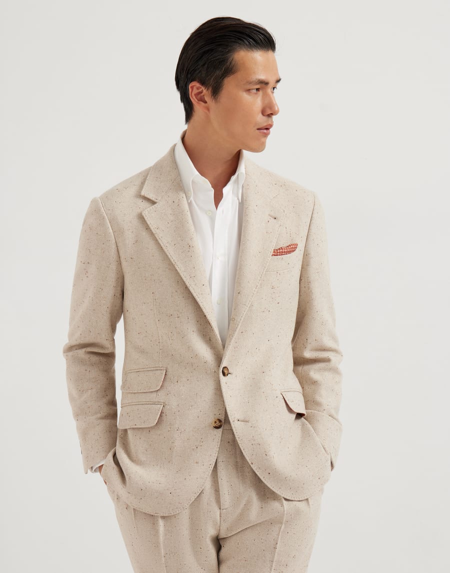 Diagonal twill unconstructed blazer Buff Man - Brunello Cucinelli
