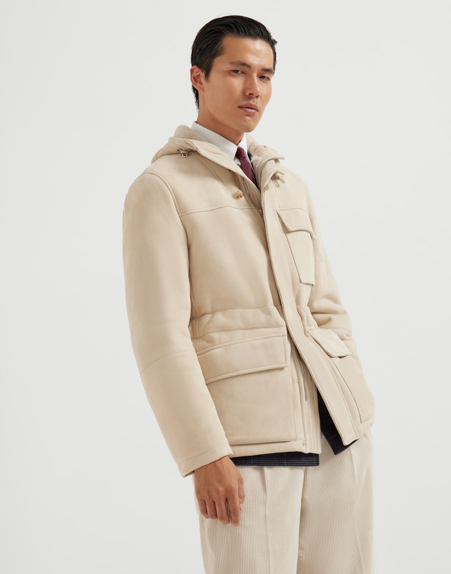 Parka in shearling Beige Chiaro Uomo - Brunello Cucinelli