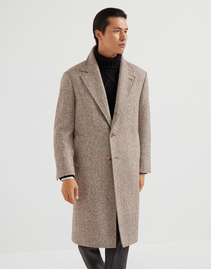 Cappotto in chevron Marrone Chiaro Uomo - Brunello Cucinelli